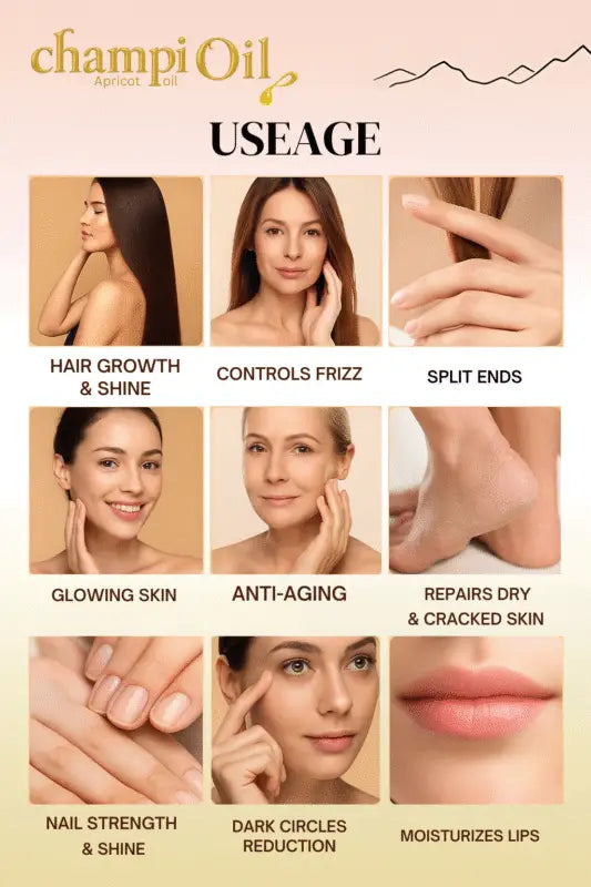 Expected skin radiance and hair texture results timeline by Champi Oil.