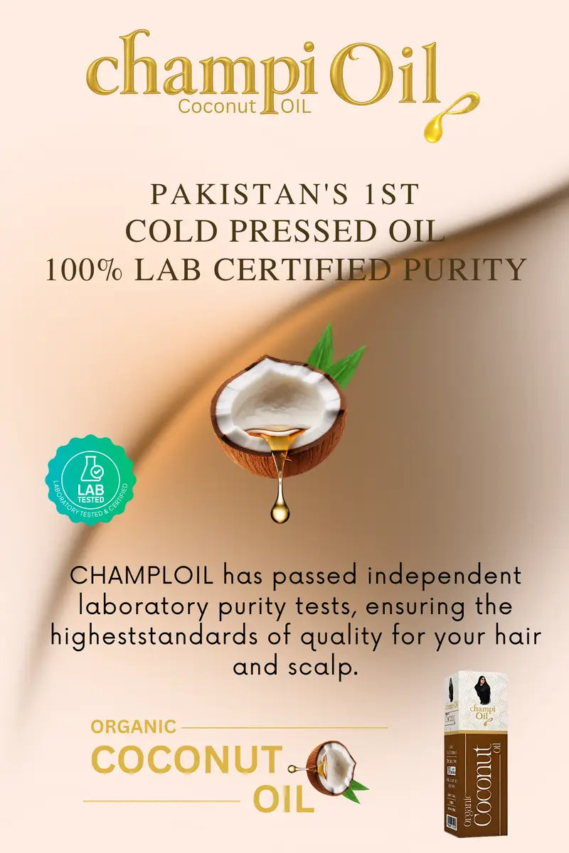 100% lab certified pure cold pressed coconut oil from Pakistan by Champi Oil.