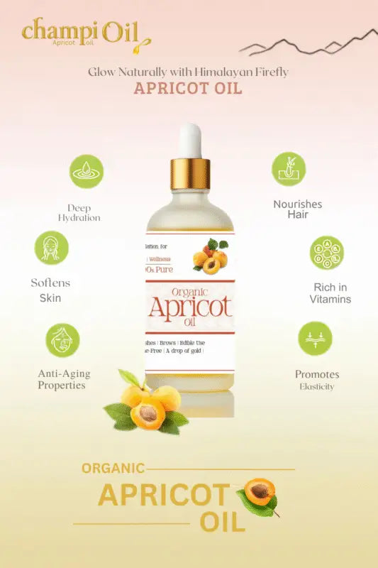 Top health benefits of pure apricot kernel oil for skin glow from Champi Oil.